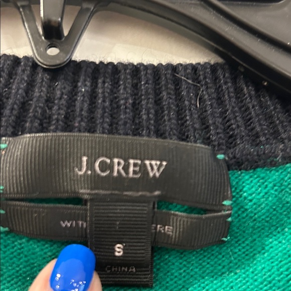 J. Crew Black and Green Sweater, Size Small - Picture 5 of 11